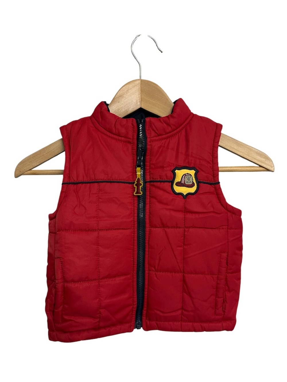 Gymboree Firefighter Themed Red Quilted Puffer Vest-NWOT Size 2T